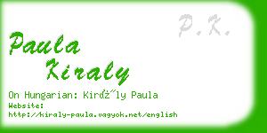 paula kiraly business card